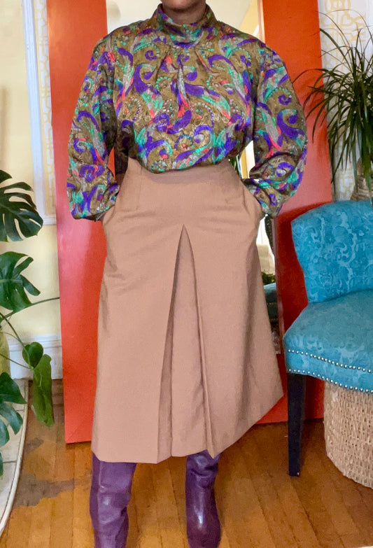 Vintage Inverted Pleated Skirt